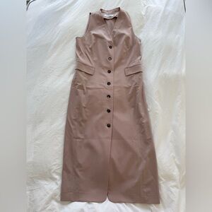 MM.LaFleur Sleeveless Button-Front Midi Dress in Mauve